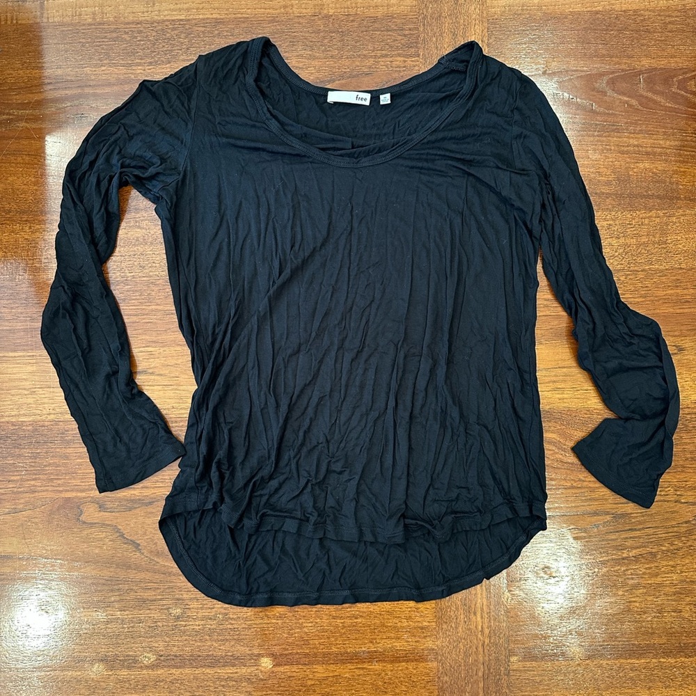 Wilfred Free Long Sleeve Black Top, Women’s Medium